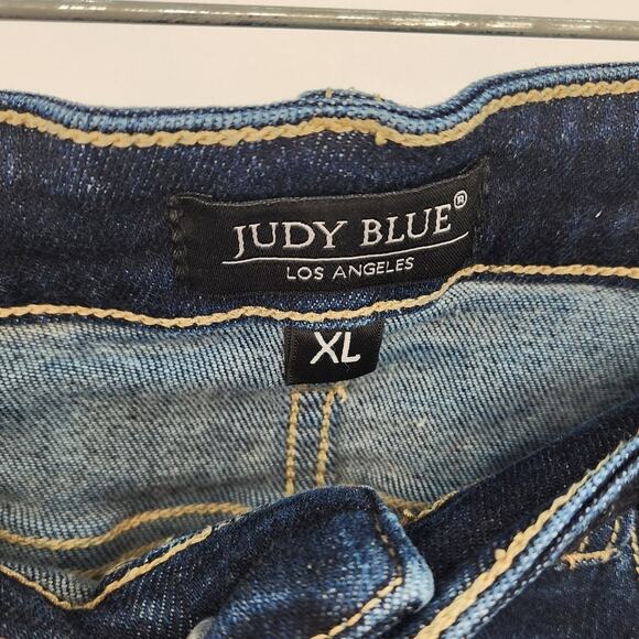 Judy Blue High Waist Mild Destroy Cut Offs Mid Lengths Shorts Size XL - Picture 5 of 5